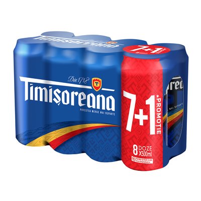Imaginea TIMISOREANA BERE BLONDA 5% ALC 8X500ML 7+1 SE POATE ACHIZITIONA SI LA BUC.+ GARANTIE SGR 0.5LEIX8BUC