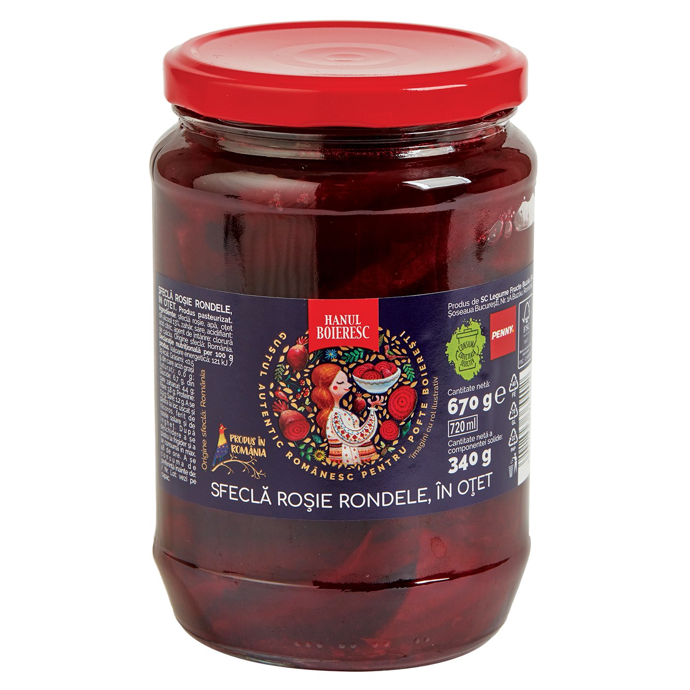 Hb Sfecla Rosie Rondele In Otet Greutate Masa Neta Scursa 340gr