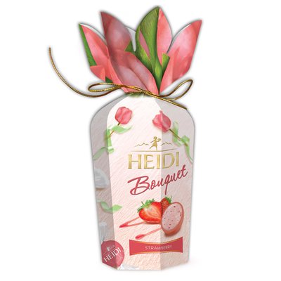 Imaginea HEIDI BOUQUET PRALINE CIOCOLAT ALBA UMPLUTURA PUDRA CAPSUNE