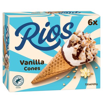 Imaginea RIOS INGHETATA CORNET VANILIE 6X70G