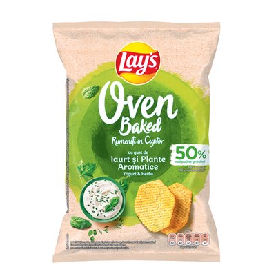 Imaginea LAY"S CHIPS CARTOFI IN CUPTOR CU GUST DE IAURT SI PLANTE AROMATICE