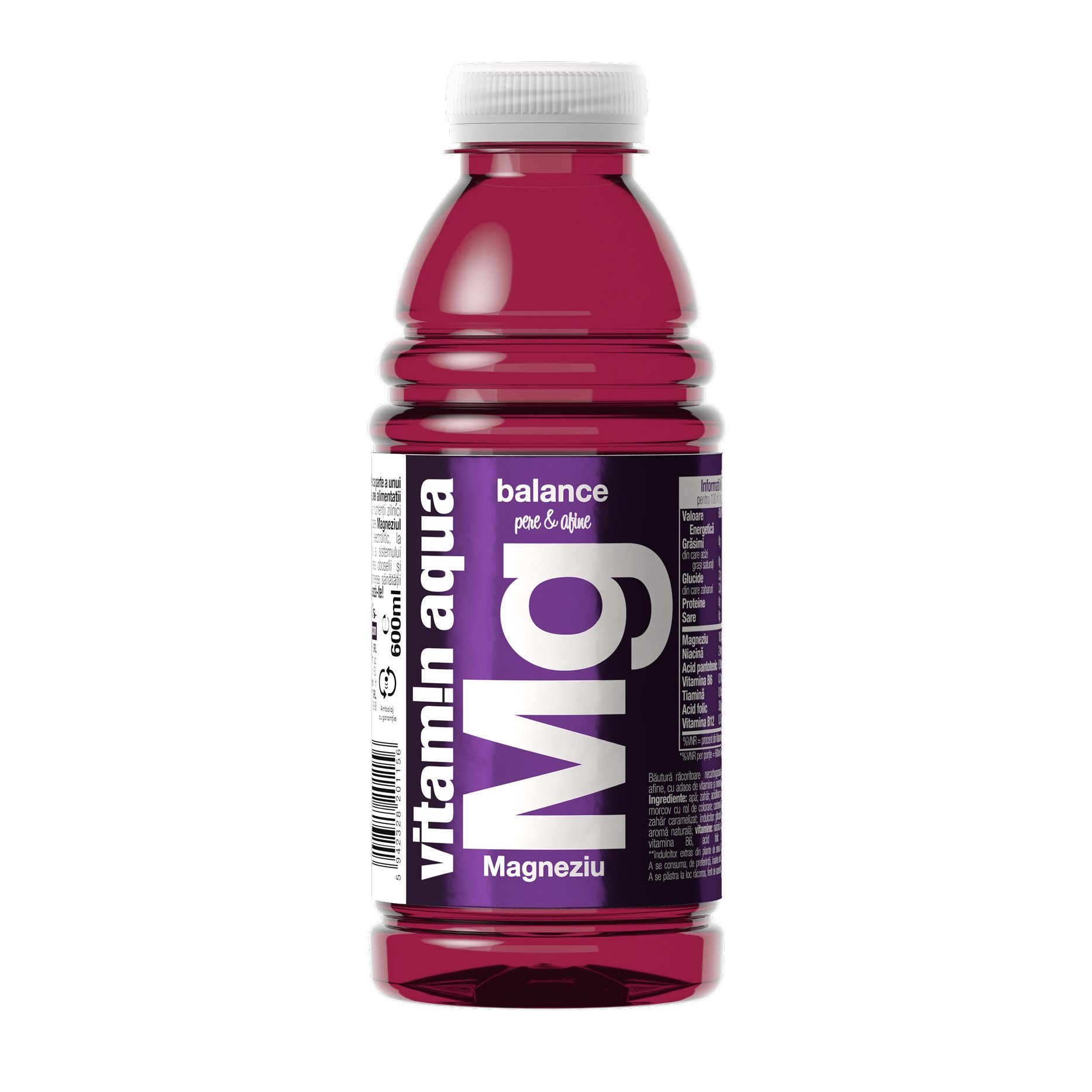 Vitamin Aqua Apa Cu Vitamine Si Magneziu Aroma De Pere Si Afine 0.6l + Garantie Sgr 0.5 Ron