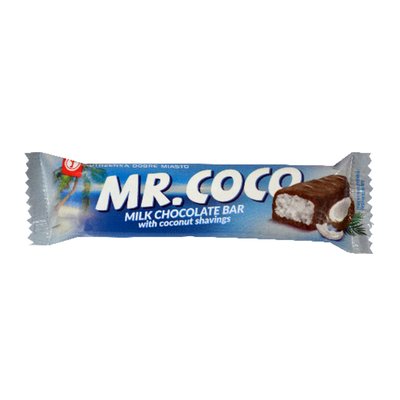 Imaginea MR. COCO BATON CIOCOLATA CU LAPTE CU FULGI DE COCOS 50G