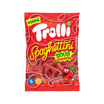 Imaginea TROLLI SPAGHETTINI BOMBOANE GUMATE ACRISOARE CU GUST DE CAPSUNI