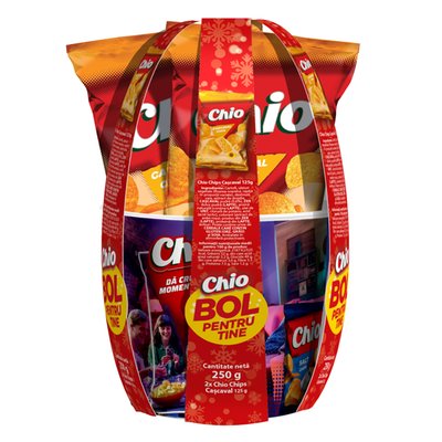 Imaginea PACHET CHIO CHIPS CU GUST DE CASCAVAL  2X125G+BOL
