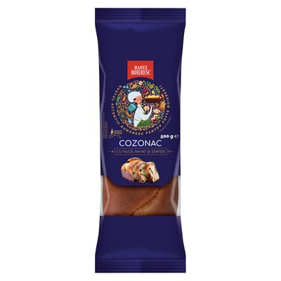 Imaginea HANUL BOIERESC COZONAC CU UMPLUTURA DE NUCA, RAHAT SI STAFIDE