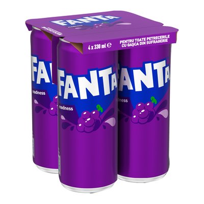 Imaginea SGR FANTA MADNESS BAUTURA RACORITOARE CARBOGAZOASA CU SUC DE STRUGURI 6X330ML + 4 x GARANTIE SGR 0.5 RON
