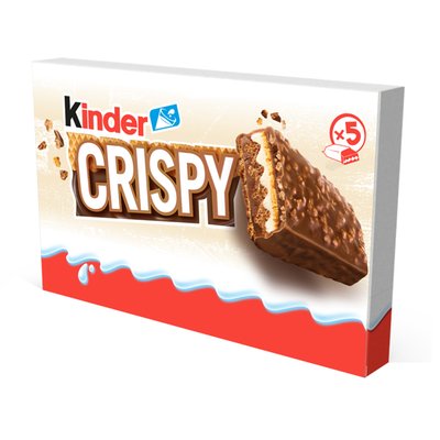 Imaginea KINDER CRISPY NAPOLITANA CU CREMA CACAO SI LAPTE ALUNE PADURE ACOPERITA CIOCOLATA SI BUC BISCUITI