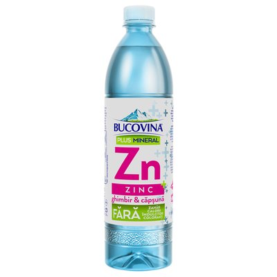 Imaginea BUCOVINA PLUS MINERAL ZN ZINC GHIMBIR SI CAPSUNA 0.7L + GARANTIE SGR 0.5 RON
