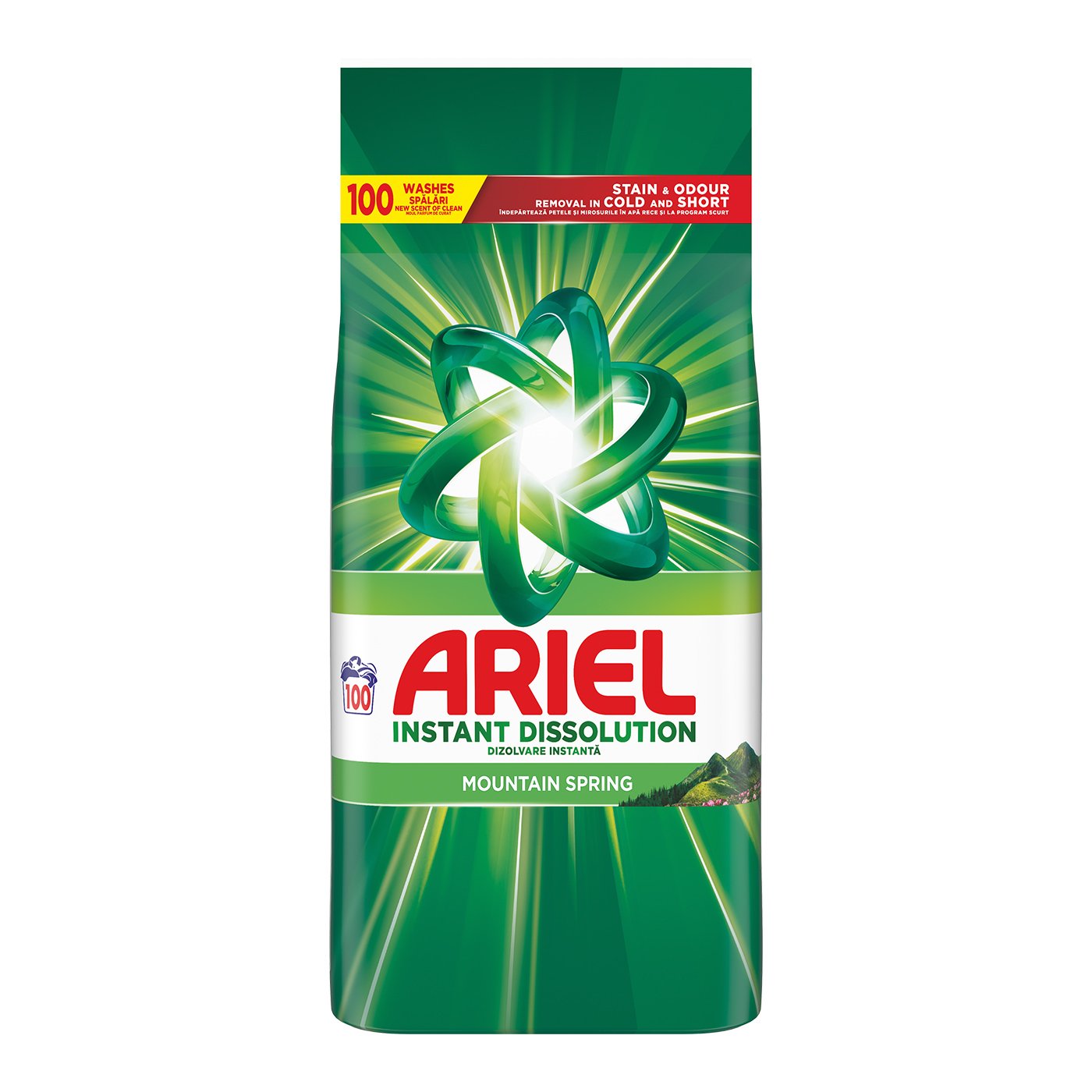 Ariel Detergent De Rufe Pudră Mountain Spring 100 Spalari