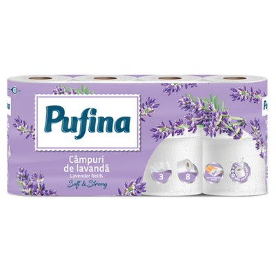 Imaginea PUFINA HARTIE IG.LAVANDA 3STR 8ROLE