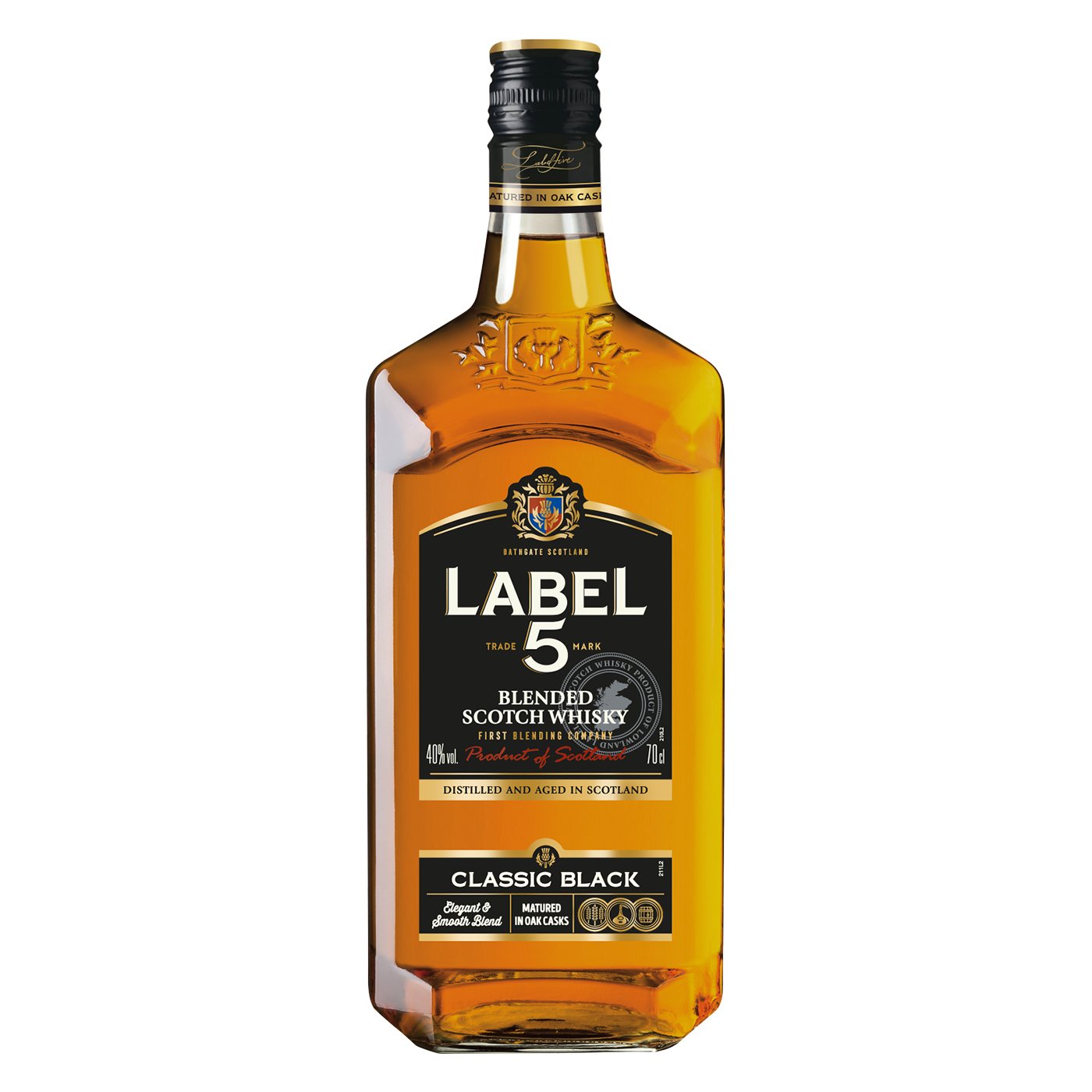 Label 5 Scotch Whisky Blended 40% Alc 700ml .+garantie Sgr 0.50 Lei