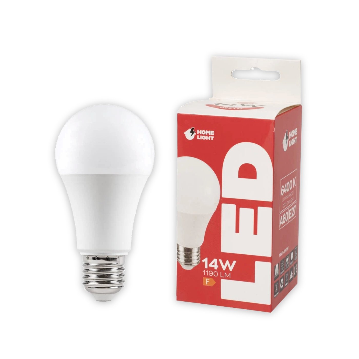 Home Light Bec Led A60 14w E27 6400k + Timbru Verde 0.49 Ron