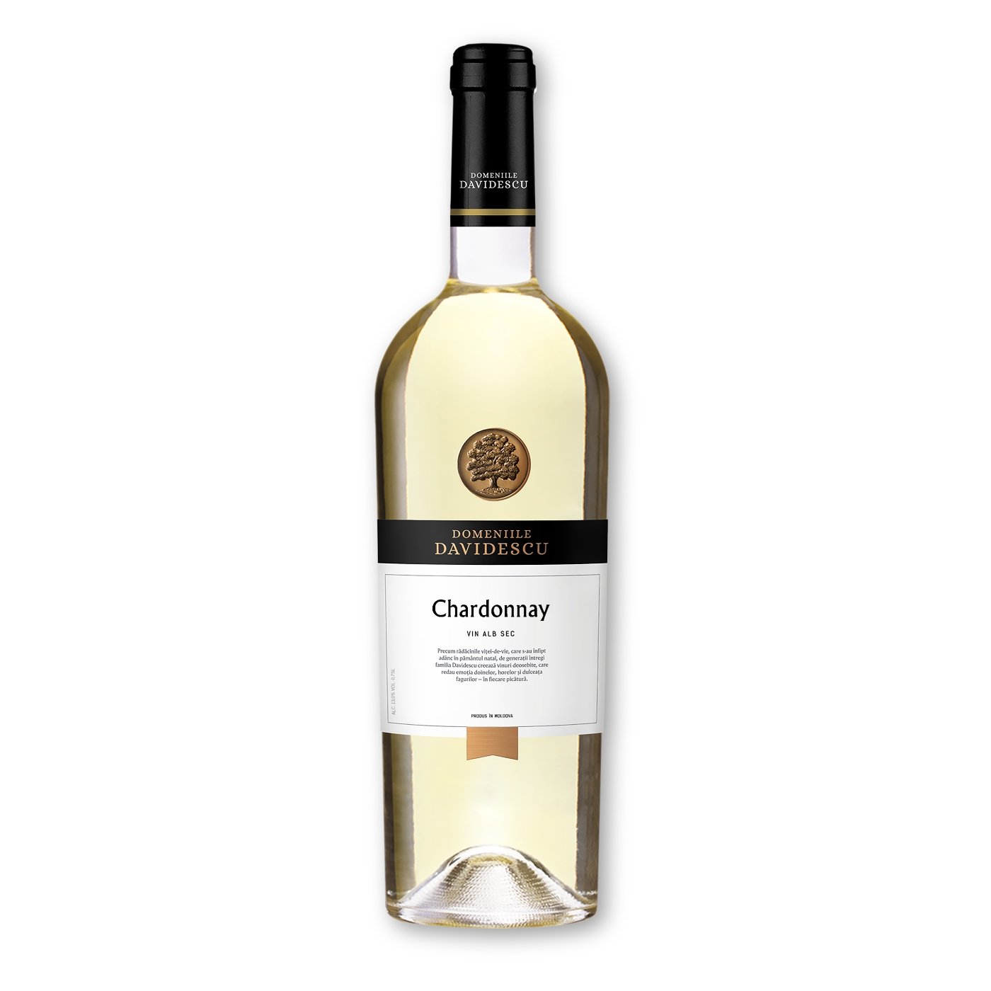 Domeniile Davidescu Vin Alb Sec Chardonnay 750ml 12.5% Alcool+ Garantie Sgr 0.50 Lei