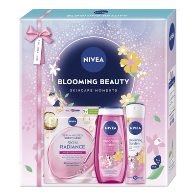 Imaginea NIVEA BLOOMING BEAUTY MASCA SERVETEL + GEL DE DUS + DEO SPRAY