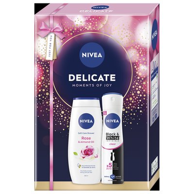 Imaginea NIVEA DELICATE  GEL DE DUS 250ML + DEO SPRAY 150ML150ML