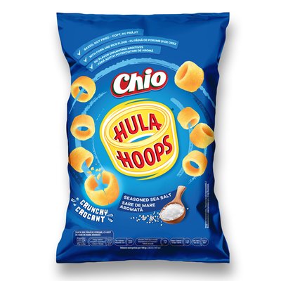 Imaginea CHIO HULA HOOPS SNACK DIN FAINA PORUMB  CU GUST  DE SARE DE MARE AROMATA