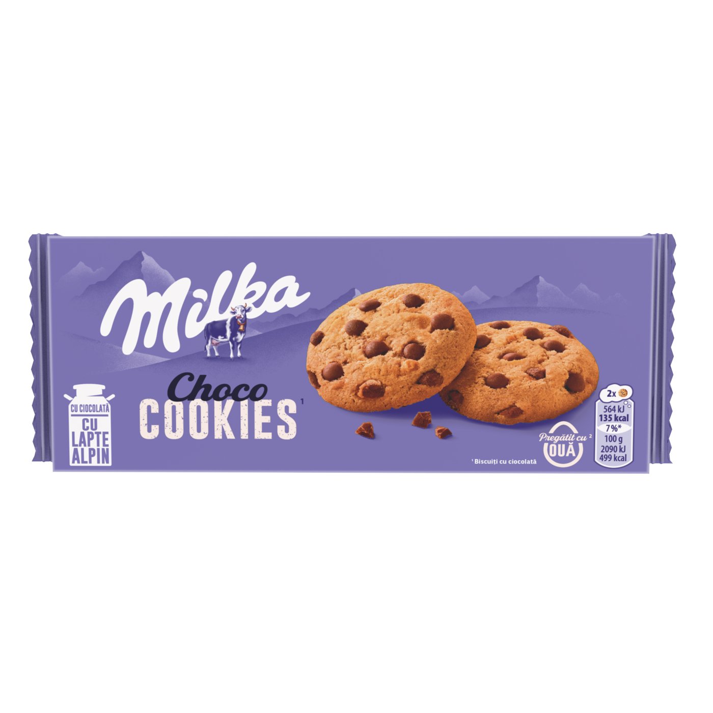 Milka Cookies Biscuiti Cu Bucatele De Ciocolata Cu Lapte Alpin