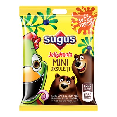 Imaginea SUGUS JELLYMANIA MINI URSULETI JELEURI GUMATE CU SUC DE MERE SI AROME DE FRUCTE