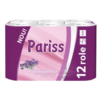 Imaginea PARISS HARTIE IG.LAVANDA 3STR 12ROLE