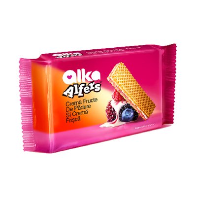 Imaginea ALFERS NAPOLITANE CU CREMA FRUCTE DE PADURE  SI CREMA FRISCA