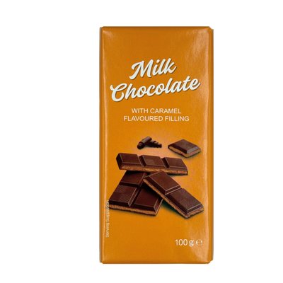 Imaginea TABLETA DE  CIOCOLATA CU LAPTE 30% CACAO CU UMPLUTURA CU AROMA DE CARAMEL