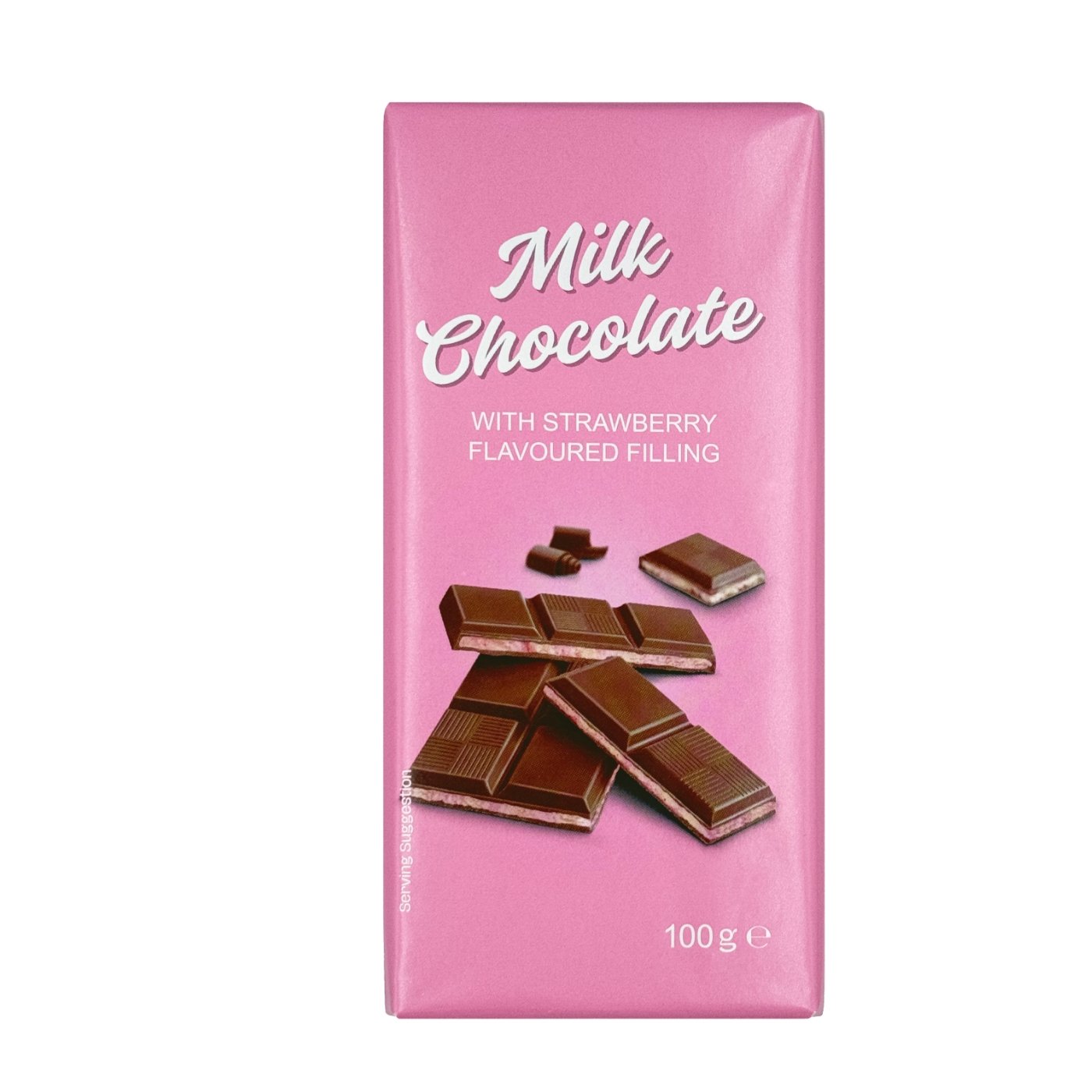 Tableta De Ciocolata Cu Lapte 30% Cacao Cu Umplutura Cu Aroma De Capsuni