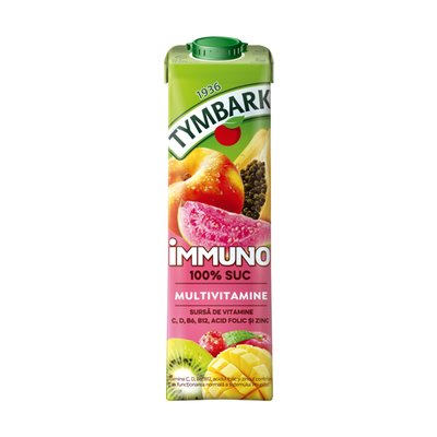 Imaginea TYMBARK IMMUNO 100% SUC MULTIVITAMINE SUC DE  FRUCTE SI MORCOVI 100% OBT.PART.DIN SUC.CONCEN.1L