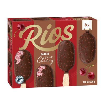 Imaginea RIOS GIGANT MINI INGHETATA AROMA CIRESE SI CIOCOLATA LAPTE 8X37G
