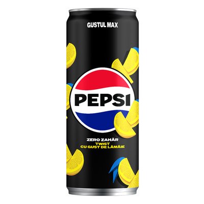 Imaginea PEPSI ZERO TWIST CU GUST DE LAMAIE BAUTURA RAC. CARBOGAZ.CU SUC DE LAMAIE,CU INDULCIT.DOZA 330ML
