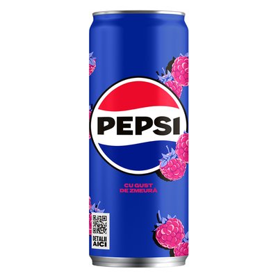 Imaginea PEPSI CU GUST DE ZMEURA BAUT.RAC.CARBOGAZOASA CU SUC DE ZMEURA SI AR.DE COLA,CU ZAH.SI IND.DZ.330ML