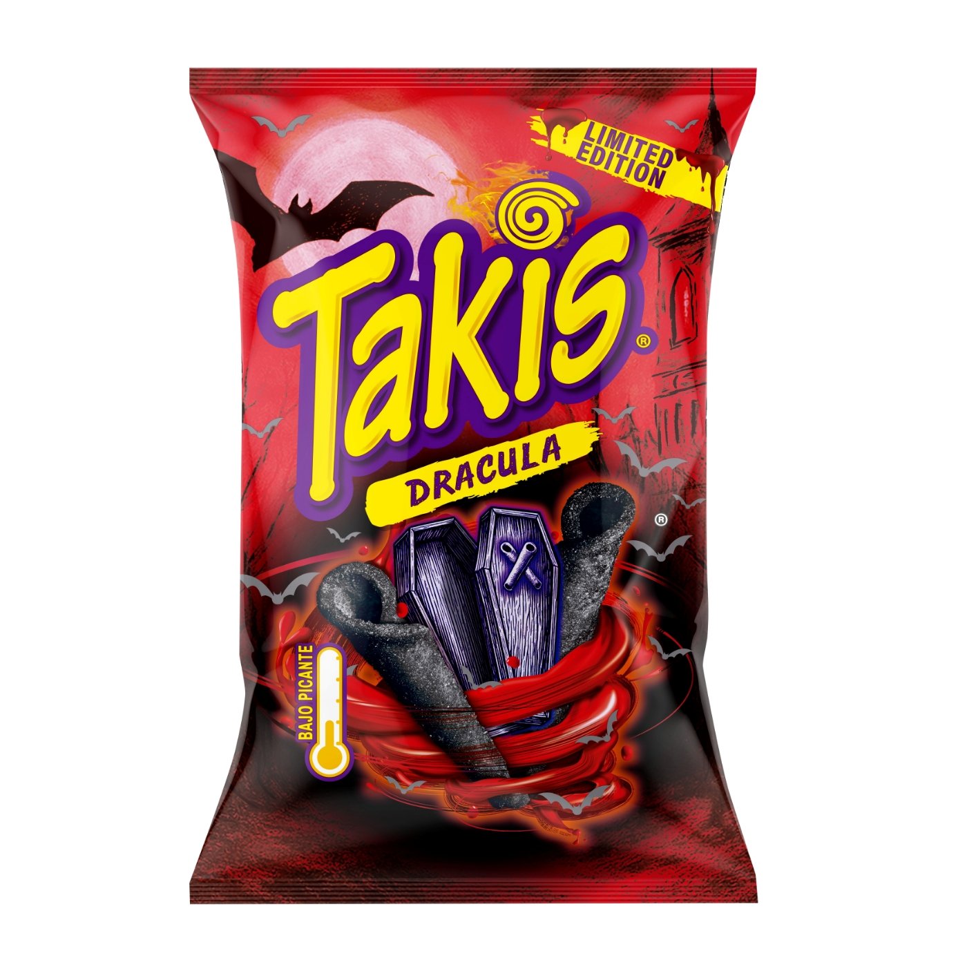 Takis Dracula Snack Crocant Din Porumb Prajit Cu Aroma De Teriaki