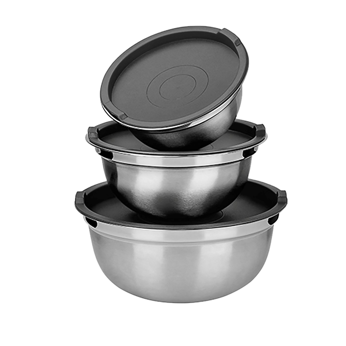 Set Boluri Inox Cu Capace 3 Bucati