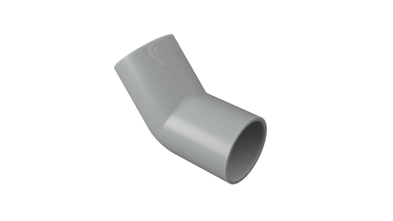 product visual PVC+ UPVC ELBOW 45° AW GY 1"