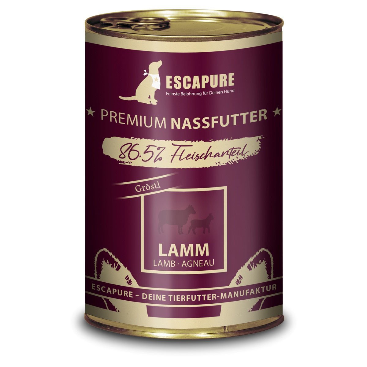 lebensmittelqualität hundefutter Rind mit Süßkartoffel, Apfel und Brokkoli (500g) gefroren