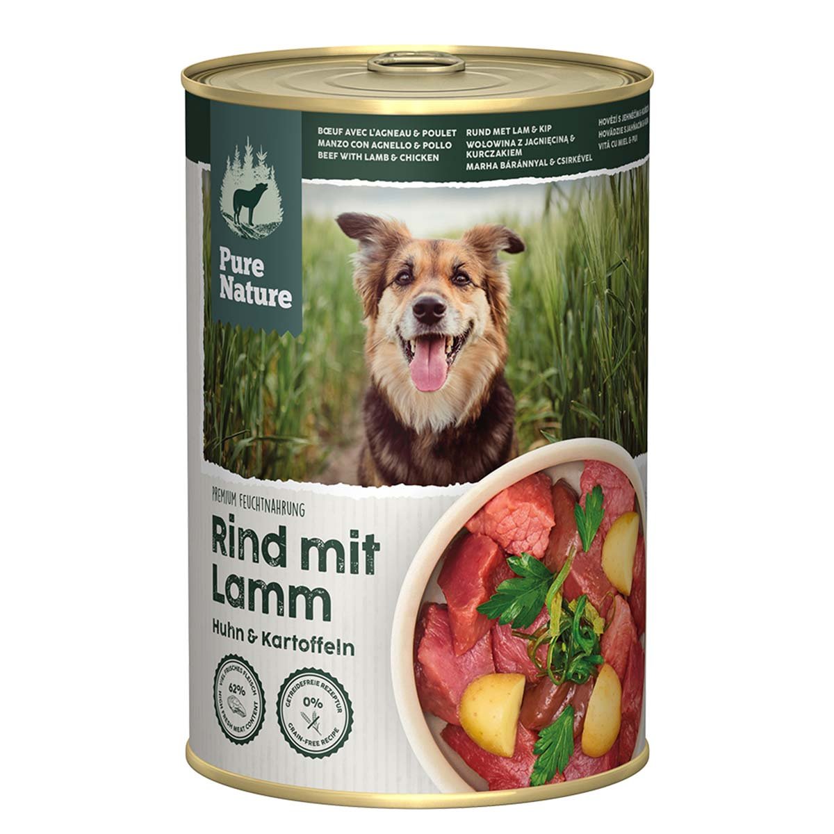 Pure Nature Hund ADULT Rind mit Lamm & Huhn - 6x400g kaufen bei ZooRoyal