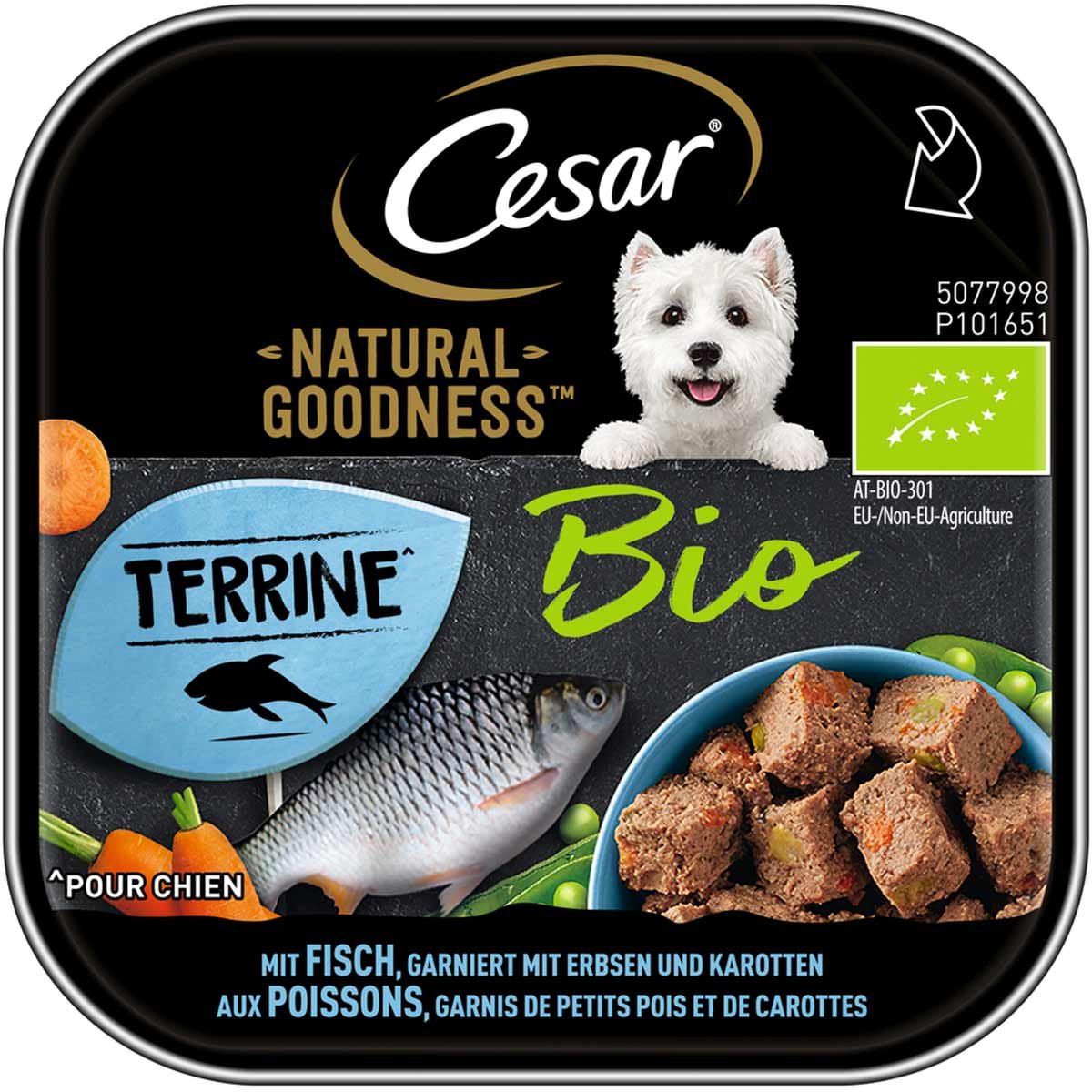 Cesar Natural Goodness Bio mit Fisch, Erbsen & Karotten - 16x100g kaufen  bei ZooRoyal
