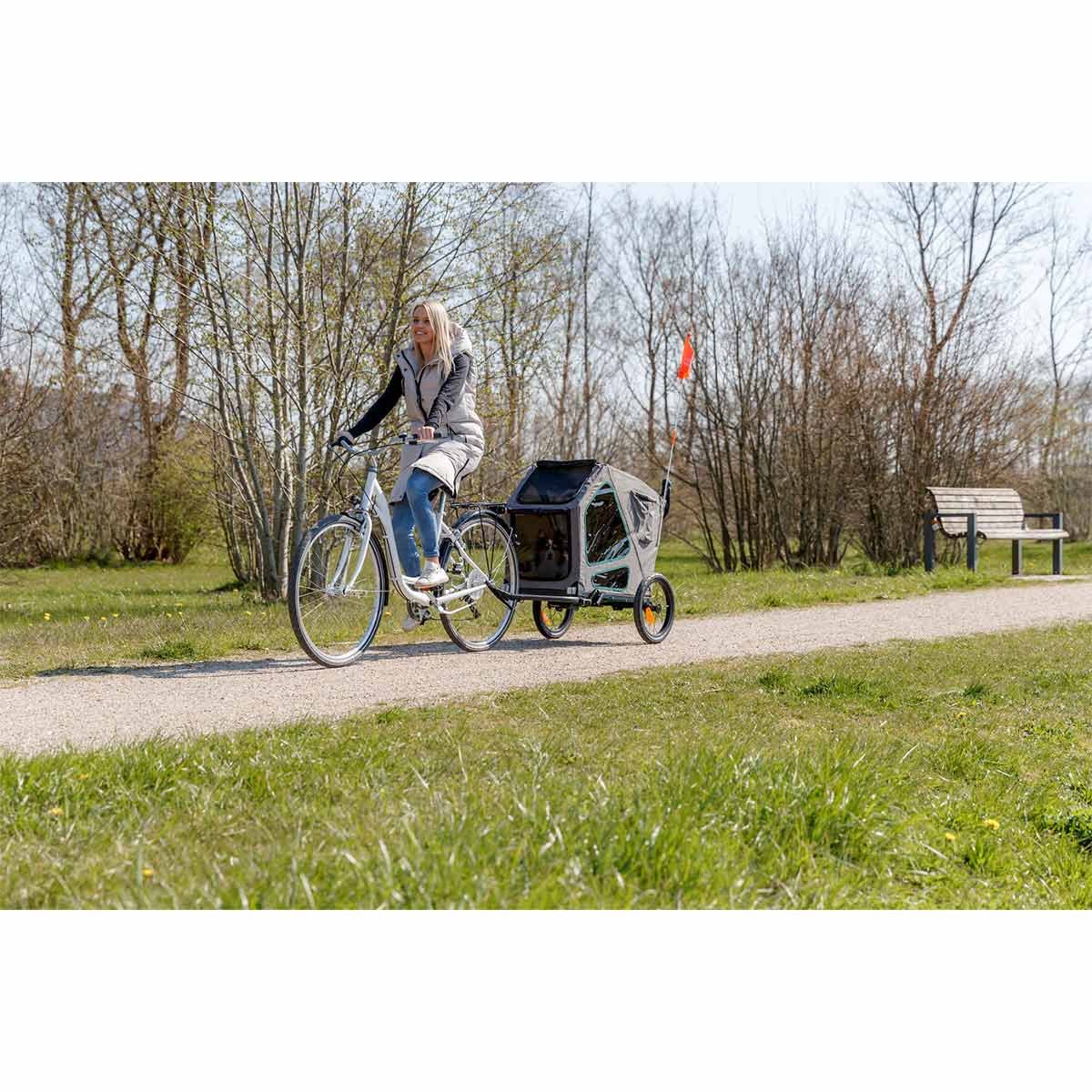 Trixie Fahrrad-Anhnger Grau/Salbei - M kaufen bei ZooRoyal