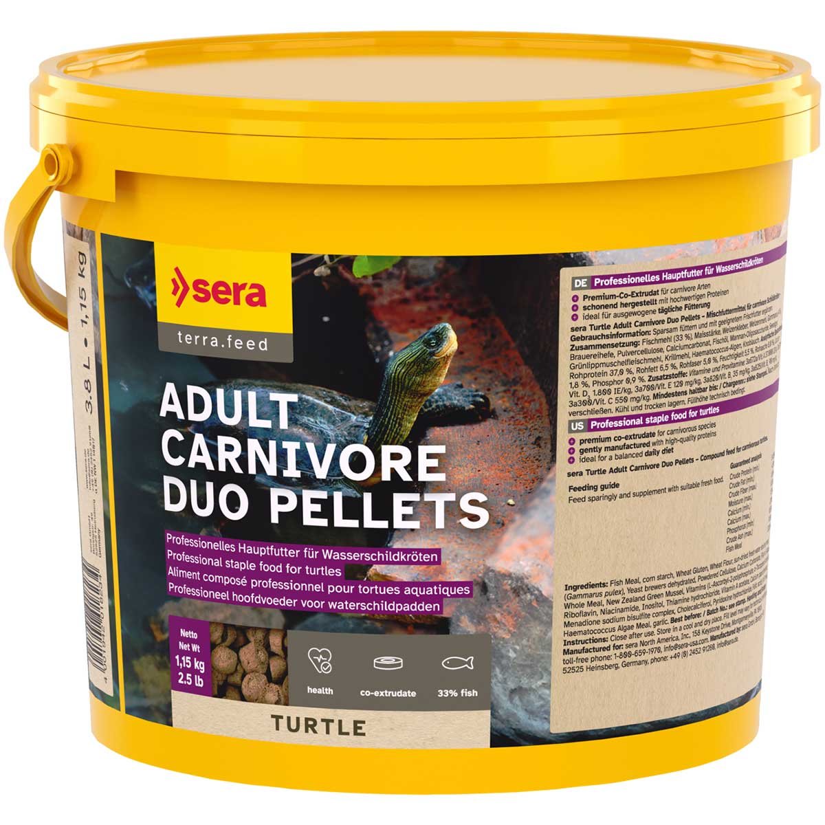 sera Turtle Adult Carnivore Duo Pellets - 2x3800 ml (2x1,15 kg)