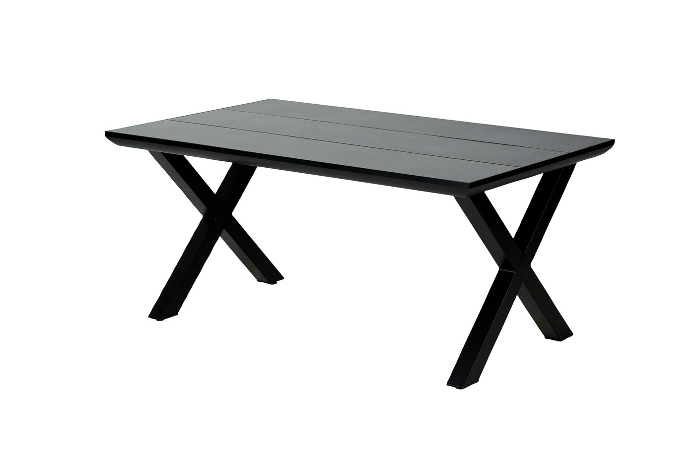 FORMAX Gartentisch mit X-Beinen Schwarz H 5,8 x B 101 x L 160 cm