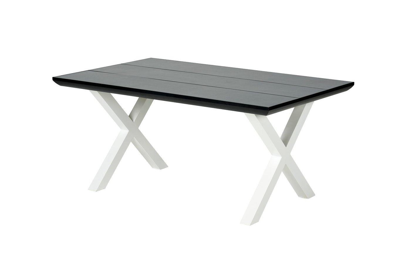 FORMAX Gartentisch  mit X-Beinen Schwarz/Weiss H 5,8 x B 101 x L 160 cm