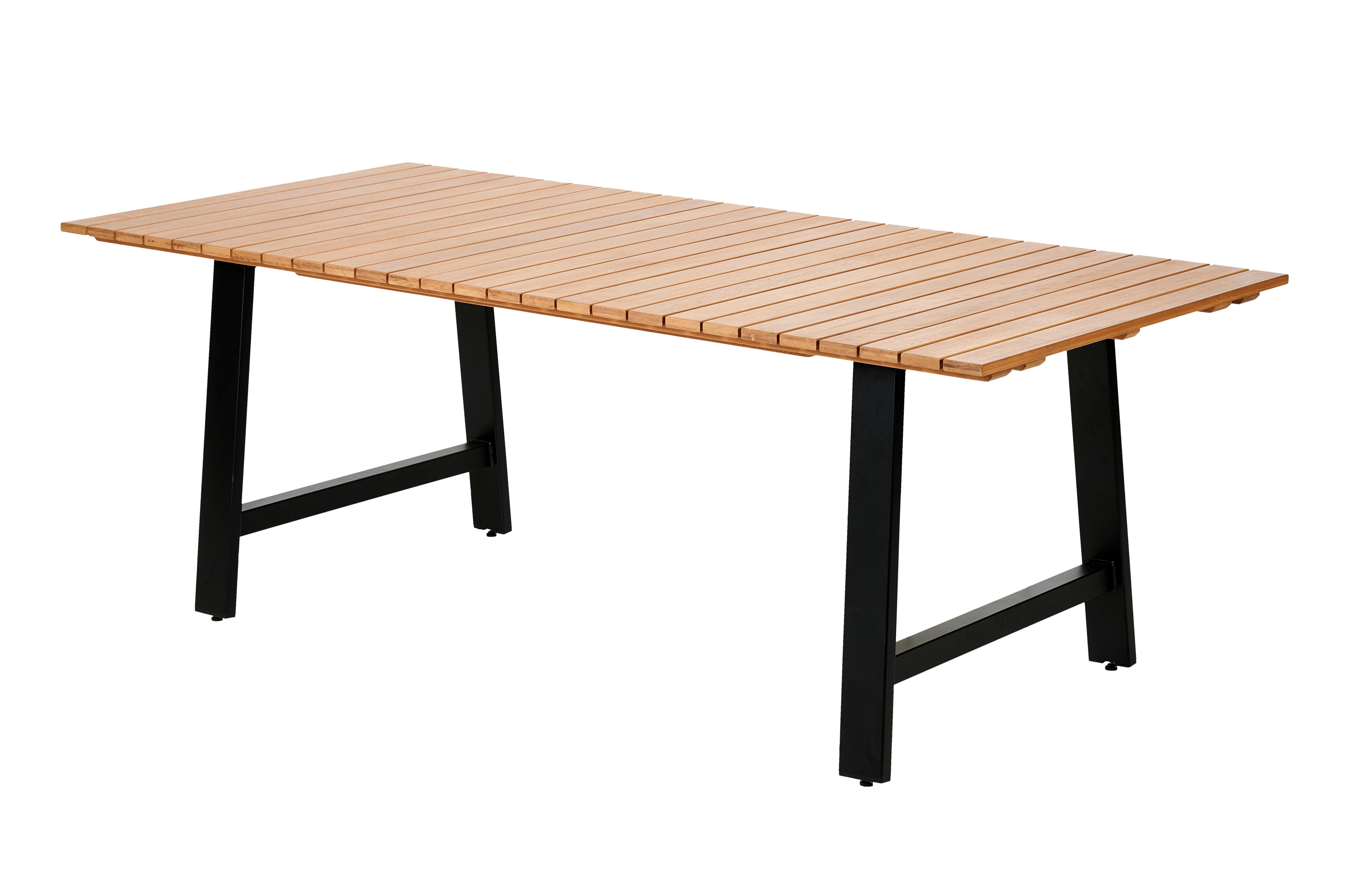 FORMAX Table de jardin avec pieds A natural/noir H 5,8 x Larg. 101 x Long. 216 cm