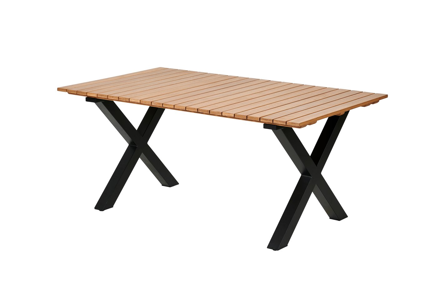 FORMAX Table de jardin avec pieds X natural/noir H 5,8 x Larg. 101 x Long. 160 cm