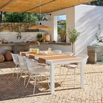 ETHAN & LOIC Set de jardin blanc Table et 6 chaises