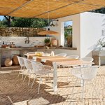 ETHAN & LOIC Set de jardin blanc Table et 8 chaises