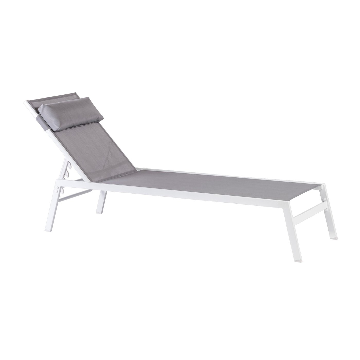 HUGO Chaise longue set de 2 blanc / gris Set de 2 chaises longues