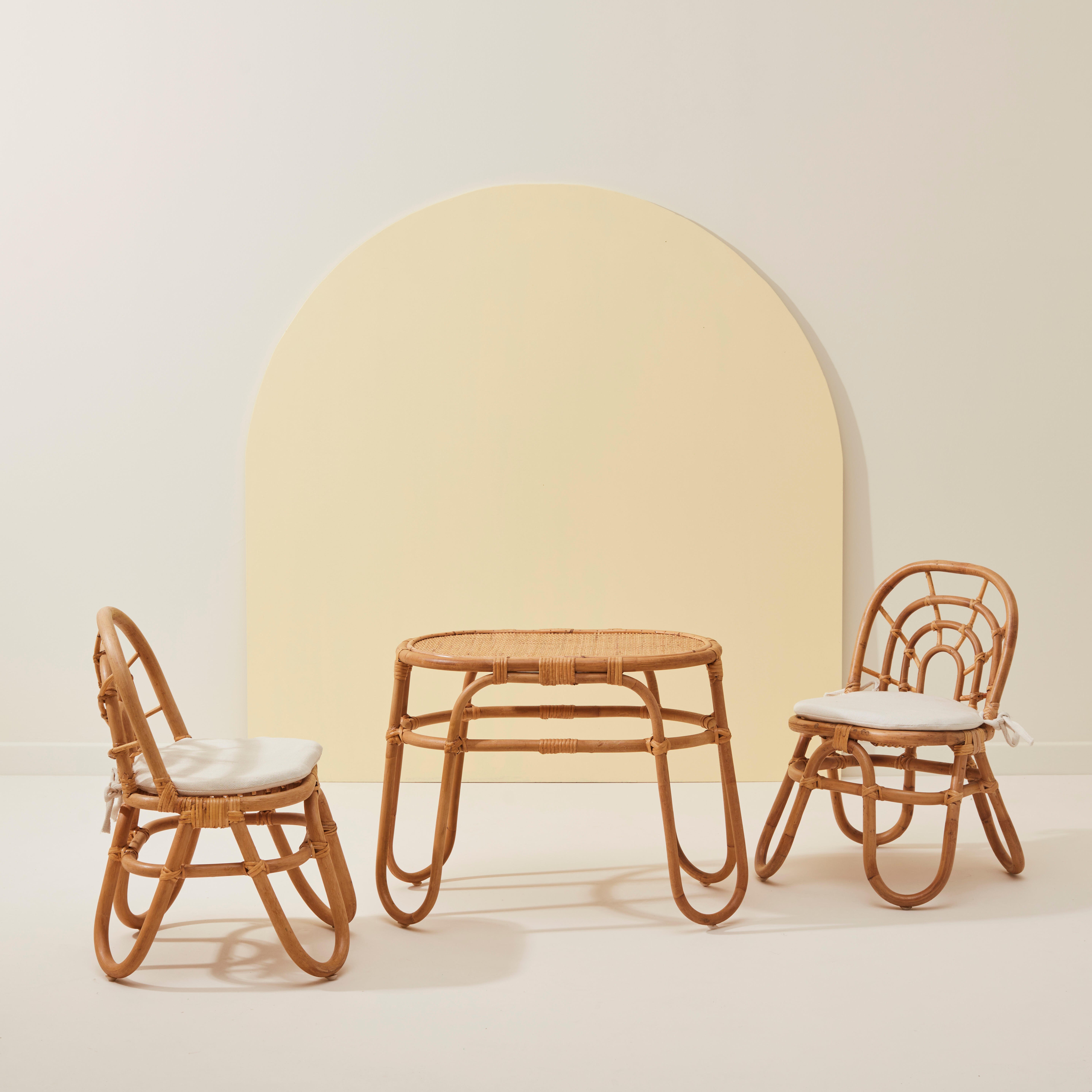 MONARC Kindertafel met 2 stoelen naturel H 45 x B 54 x D 35 cm