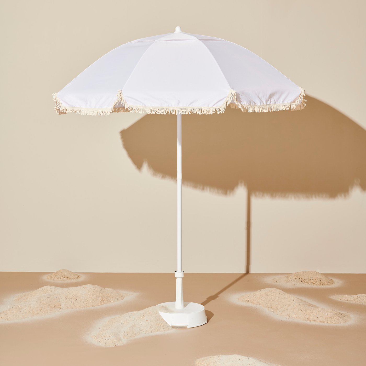 FRANJA & VALINO Parasol set blanco Parasol con pie 