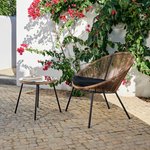 PAPAYO & ACAPULCO Salon de jardin Natural Chaise lounge avec table lounge