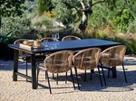 FORMAX & ROYAN  Set da giardino nero/naturale Tavolo e 6 sedie